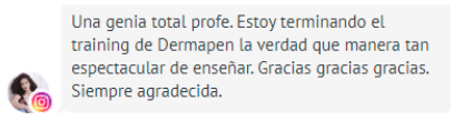 Testimonio de alumna: manera espectacular de enseñar el training de Dermapen
