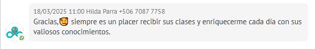 Testimonio de alumna: un placer recibir sus clases